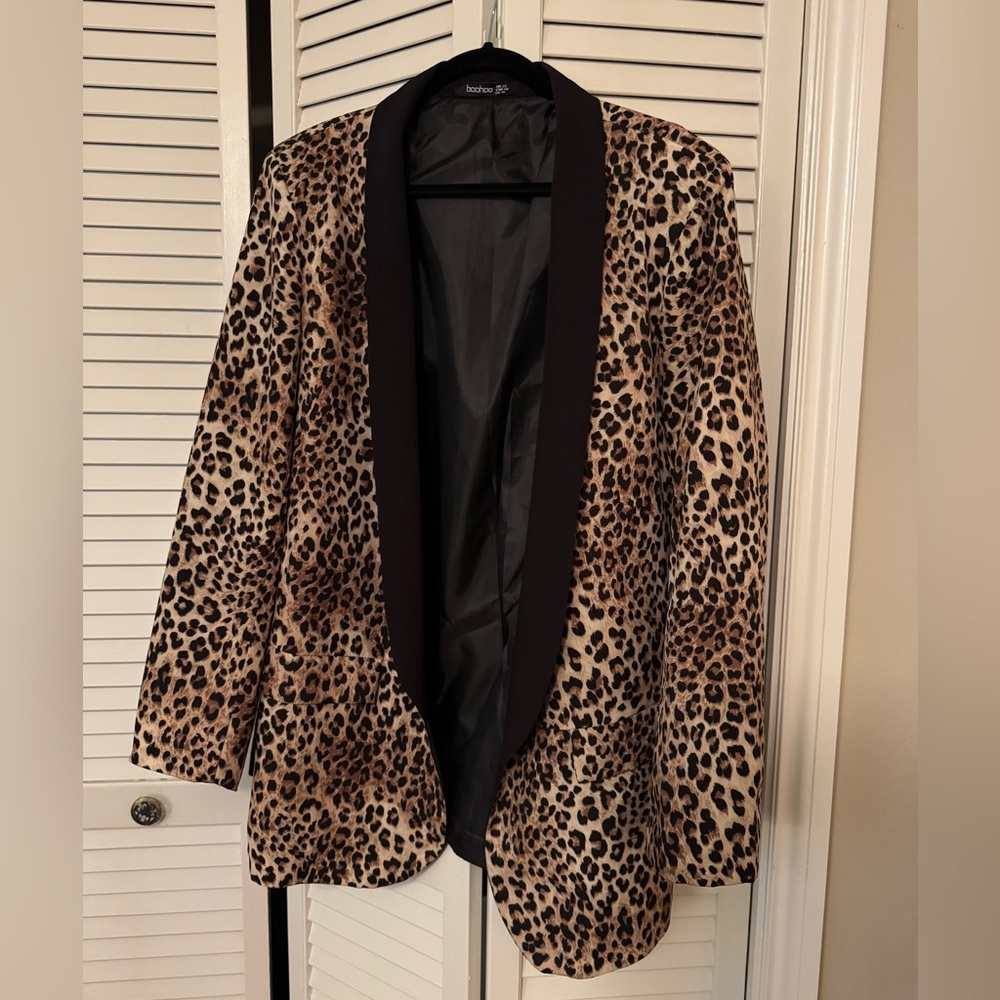 Boohoo Leopard Print Women's Blazer